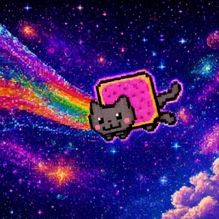 Nyan Cat with a rainbow trail